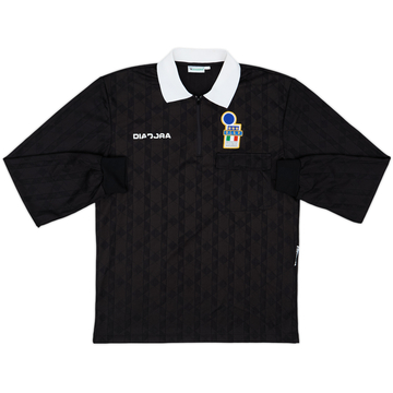 1990s Italy FIGC Diadora Maillot arbitre ML - 5/10 - (L)
