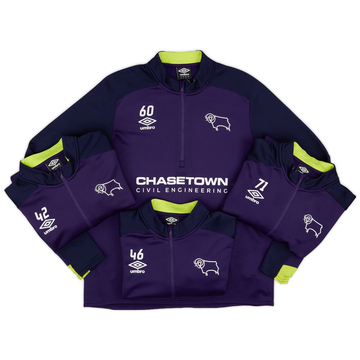 2018-19 Derby County Haut d'entraînement 1/4 Zip version joueur # - 7/10 - (M)