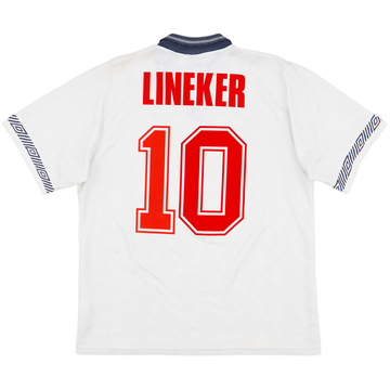1990-92 England Maillot Domicile Lineker #10 - 6/10 - (L)