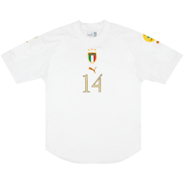 Maillot extérieur Italie 2004 porté en match Championnat d'Europe Fiore #14 (contre Danemark)