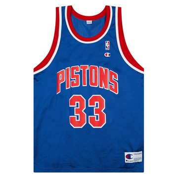 1995-96 Detroit Pistons Hill #33 Champion Maillot extérieur Excellent XL