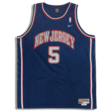 2001-04 New Jersey Nets Kidd #5 Maillot Nike Swingman (Extérieur) XXL