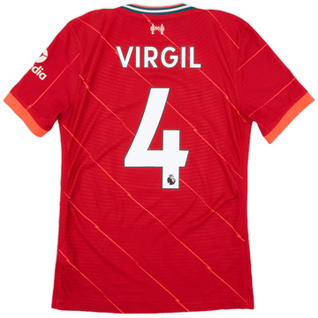 2021-22 Liverpool Maillot domicile authentique Virgil #4 - 9/10 - (S)