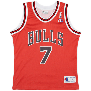 1993-00 Chicago Bulls Kukoc #7 Maillot Champion extérieur - 6/10 - (L.Boys)