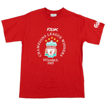 2005-06 Liverpool Reebok T-shirt Vainqueurs CL 2005 - 9/10 - (XS)
