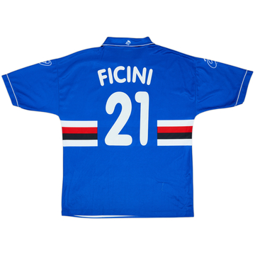1999-00 Sampdoria Maillot Domicile Ficini #21 - 5/10 - (XXL)