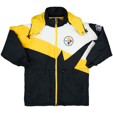 1990s Pittsburgh Steelers Pro Player Manteau de pluie long - 8/10 - (S)