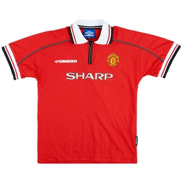 1998-00 Manchester United Maillot Domicile - 9/10 - (Garçons L)