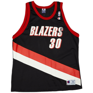 1996-02 Portland Trail Blazers Wallace #30 Champion Maillot extérieur (Bon état) XXL