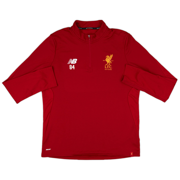 2017-18 Liverpool New Balance Haut d'entraînement 1/4 Zip Version joueur #84 - 8/10 - (L)