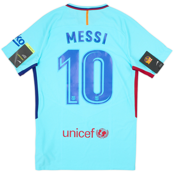 2017-18 Barcelona Maillot extérieur authentique Messi #10 (S)