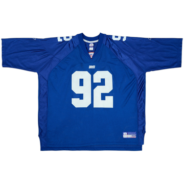 2002-04 New York Giants Strahan #92 Reebok Maillot domicile On Field - 8/10 - (3XL)