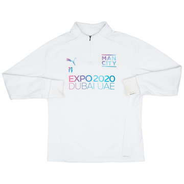 2021-22 Manchester City version joueur Puma Haut d'entraînement col zippé 1/4 #79 - 7/10 - (L)