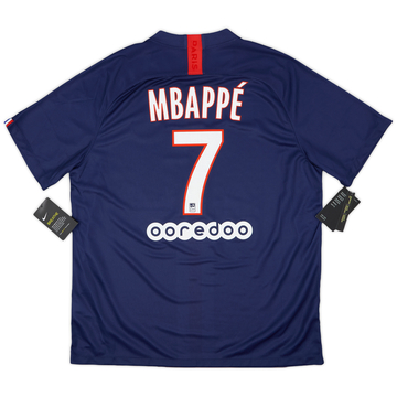 2019-20 Paris Saint-Germain Maillot domicile Mbappe #7 (XL)