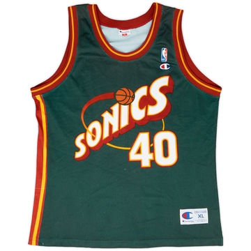 1995-97 Seattle Supersonics Kemp #40 Champion Maillot extérieur - 6/10 - (XL)