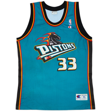 1996-00 Detroit Pistons Hill #33 Champion Maillot extérieur - 8/10 - (XL)