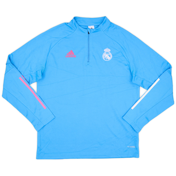 2021-22 Real Madrid adidas Haut d'entraînement 1/4 zip - 8/10 - (L)