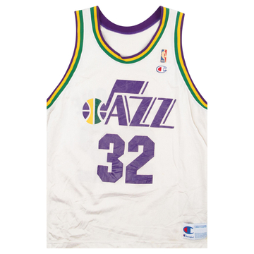 1991-95 Utah Jazz K. Malone #32 Maillot Champion (domicile) L