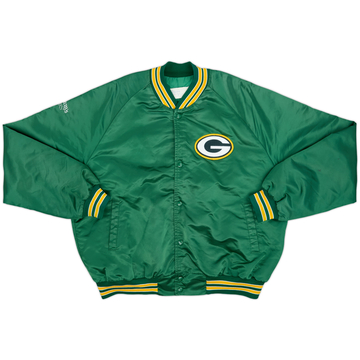 1990s Green Bay Packers Chalk Line Blouson universitaire en satin - 8/10 - (XL)