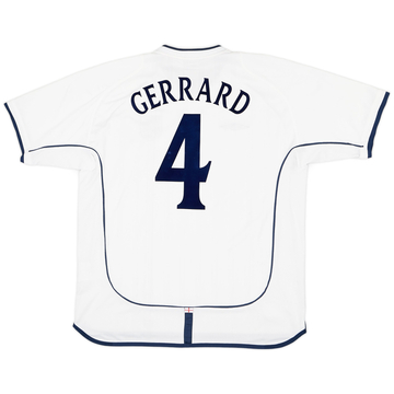 2001-03 England Maillot Domicile Gerrard #4 - 6/10 - (S)