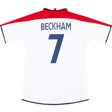 2003-05 England Maillot Domicile Beckham #7 - 7/10