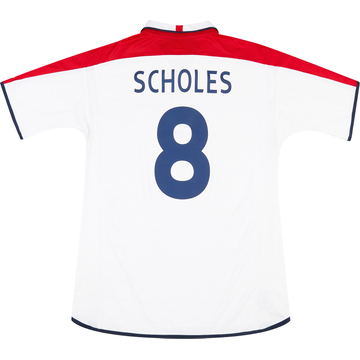 2003-05 England Maillot Domicile Scholes #8 - 7/10