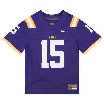 2017-18 LSU Tigers Brennan #15 Nike Maillot (Extérieur) Y