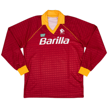 1990-91 Roma Maillot Domicile ML - 9/10 - (XL)