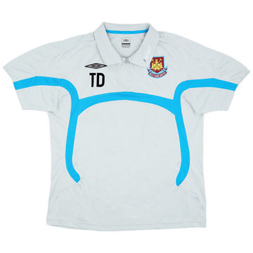 2009-10 West Ham Édition Staff Umbro Polo 1/4 Zip "TD" - 10/10 - (L)
