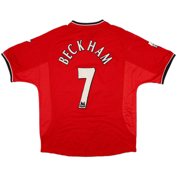 2000-02 Manchester United Maillot Domicile Beckham #7 - 6/10 - (M)
