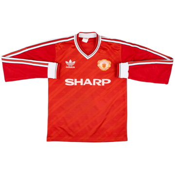 1986-88 Manchester United Maillot Domicile L/S - 8/10 - (S)