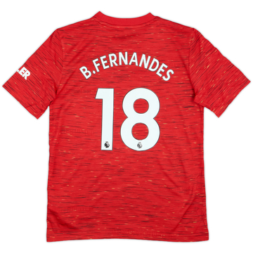 2020-21 Manchester United Maillot Domicile B.Fernandes #18 - 9/10 - (M.Boys)