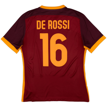2015-16 Roma Maillot Domicile Authentique De Rossi #16 - 8/10 - (L)