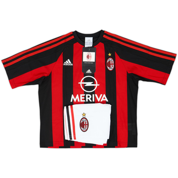 2003-04 AC Milan Ensemble maillot et short domicile Garçons (S)
