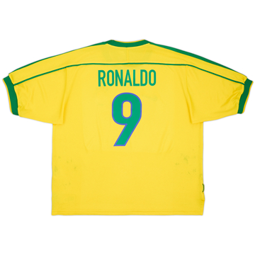 1998-00 Brazil Maillot Domicile Ronaldo #9 - 6/10 - (XL)