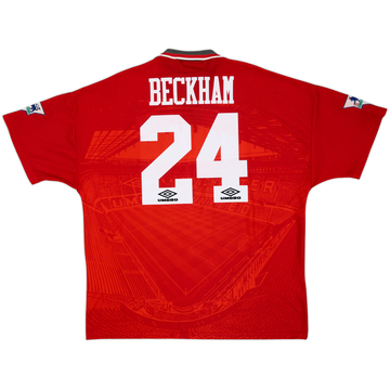 1994-96 Manchester United Maillot Domicile Beckham #24 - 8/10 - (XXL)