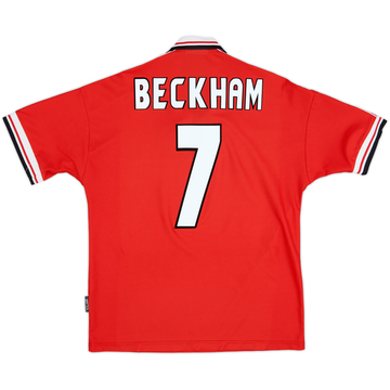 1998-00 Manchester United Maillot Domicile Beckham #7 - 7/10 - (L)