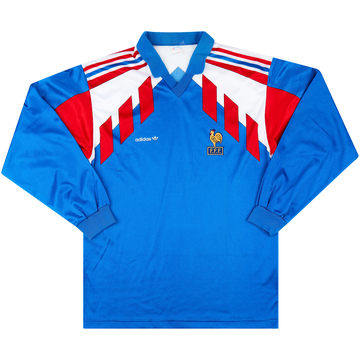 Maillot domicile France 1990-92 manches longues - 7/10 - (L)