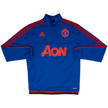 2015-16 Manchester United adidas Haut d'entraînement 1/4 zip - 8/10 - (M)