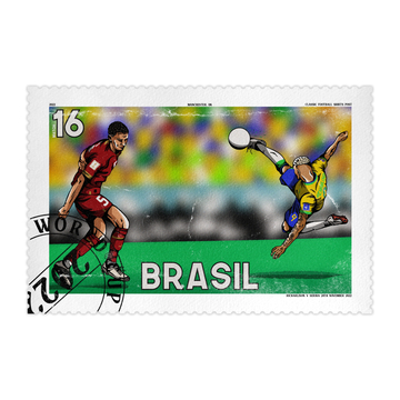 Richarlison Bicyclette Coupe du Monde 2022 Affiche Timbre A3