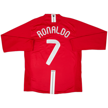 2007-09 Manchester United Maillot Domicile Manches Longues Ronaldo #7 - 8/10 - (M)