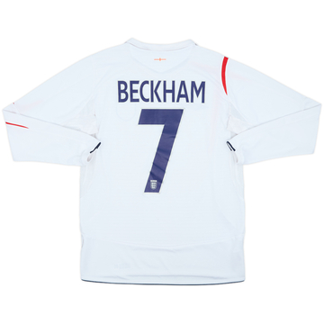 2005-07 England Maillot domicile manches longues Beckham #7 - 6/10 - (S)