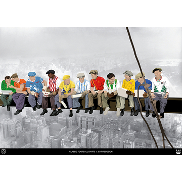 Coupe du Monde USA '94 'Déjeuner au sommet d'un gratte-ciel' Affiche A2