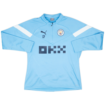 2022-23 Manchester City Modèle Staff Haut d'entraînement en polaire 1/4 Zip #CP - 9/10 - (L)