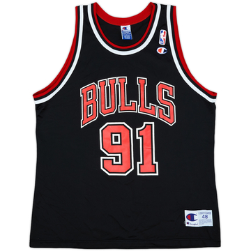 1995-98 Chicago Bulls Rodman #91 Champion Maillot alternatif - 9/10 - (XL)