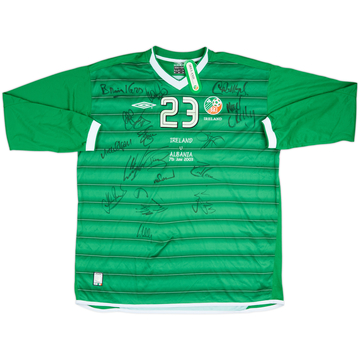 2003 Ireland Maillot domicile manches longues version joueur signé par l'équipe #23 (XXL)