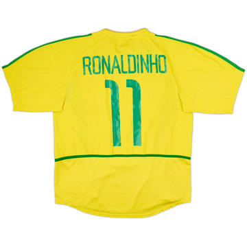 2002-04 Brazil Maillot Domicile Ronaldinho #11 - 5/10 - (L)