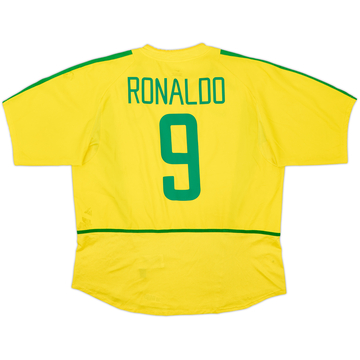 2002-04 Brazil Maillot domicile Ronaldo #9 - 6/10 - (XL)