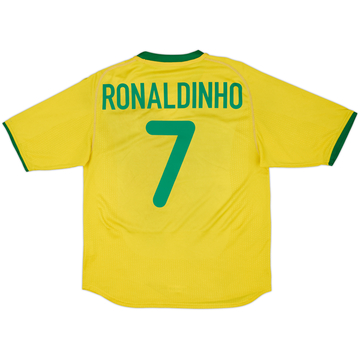 2000-02 Brazil Maillot Domicile Ronaldinho #7 - 6/10 - (L)