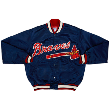 Blouson universitaire en satin Starter Atlanta Braves des années 1990 - 6/10 - (L)